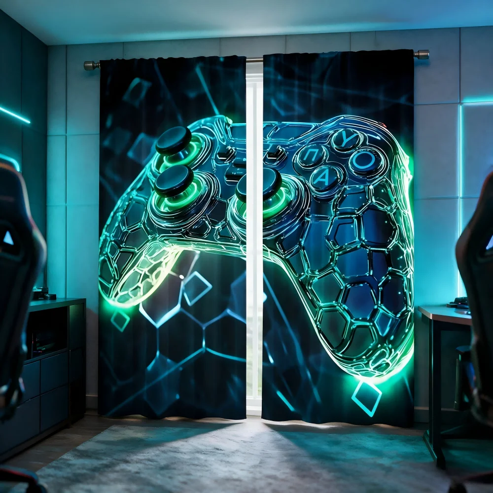 2PCS Digital Printed Curtain,  - огляд і ціна Esports Gaming Youtube