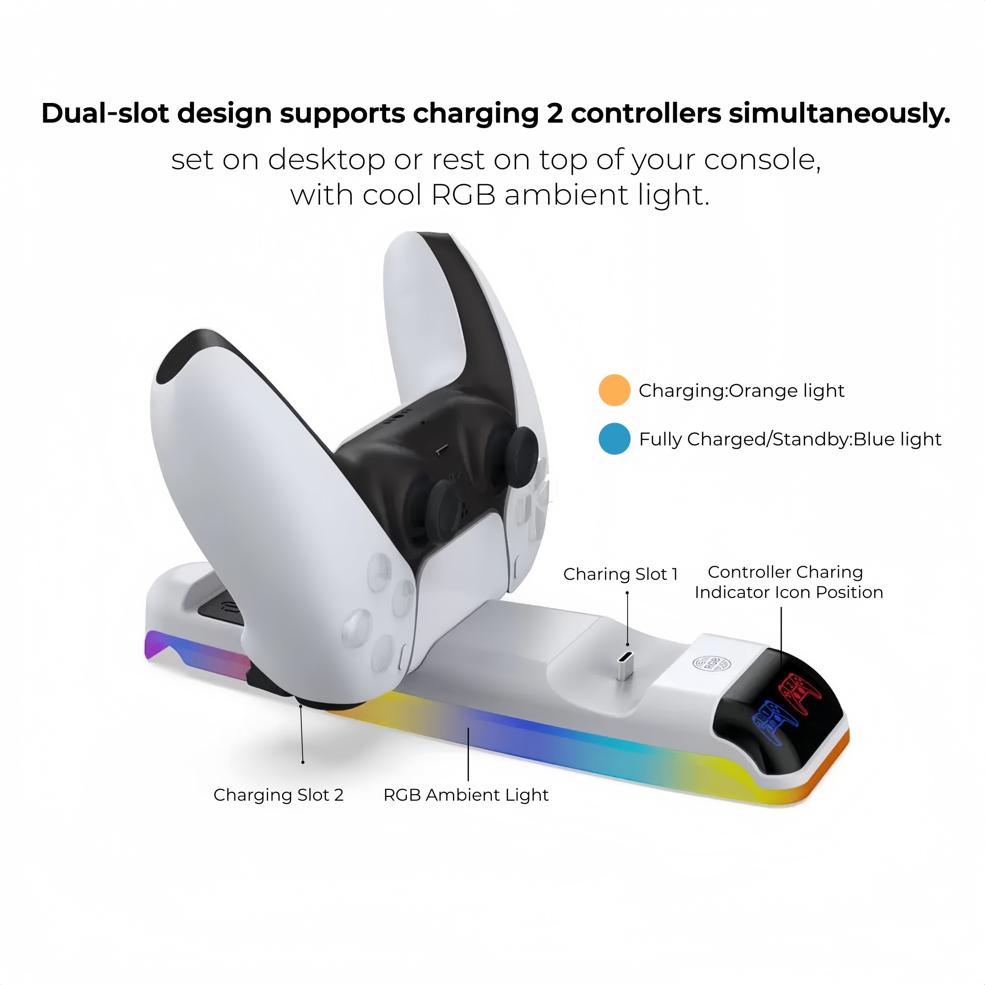 RGB Light Charging Dock For PS - огляд і ціна Controller Charging Stand