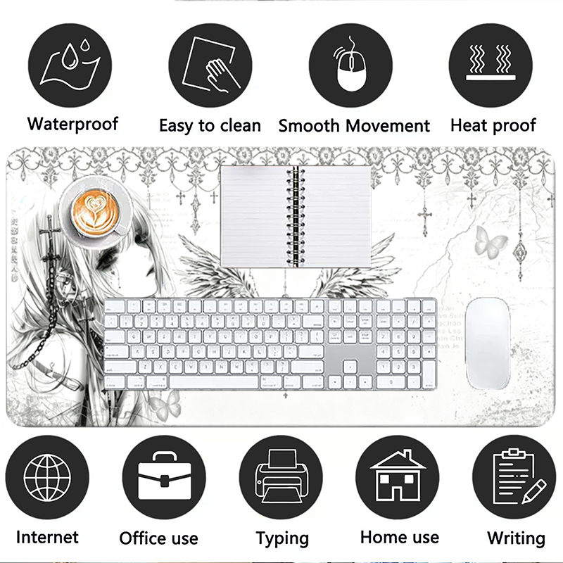 Leather Mousepad Black White A - огляд і ціна Esports Gaming Mouse
